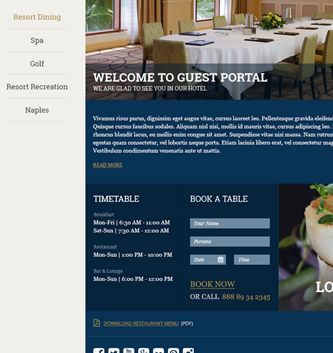 Sample home page for the Guest Portal/Fourth-Screen